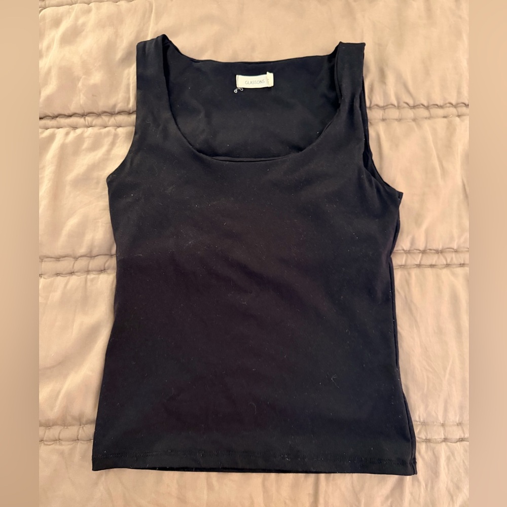 Glassons Sleek Black Tank Top with Cami